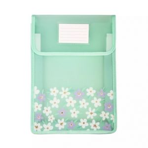 ALBI Pouzdro na dokumenty A4 - Zelené kytičky
