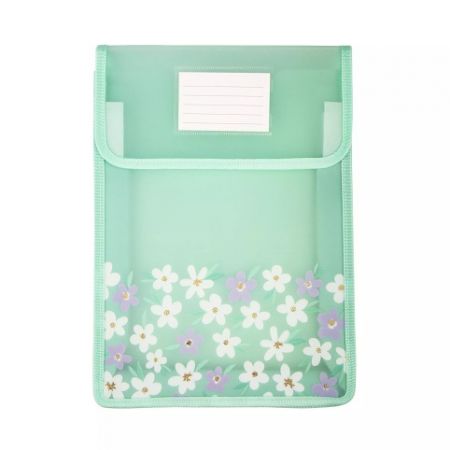 ALBI Pouzdro na dokumenty A4 - Zelené kytičky