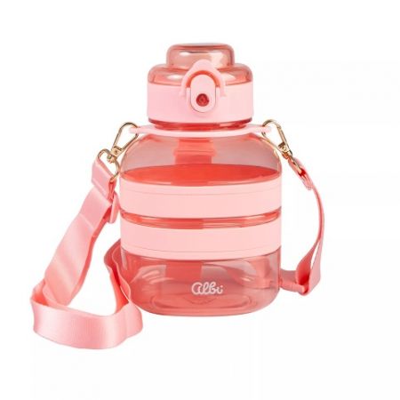 ALBI Růžová tritanová láhev s popruhem 780 ml