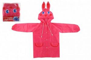 Pláštěnka dětská králík velikost 110-120cm růžová