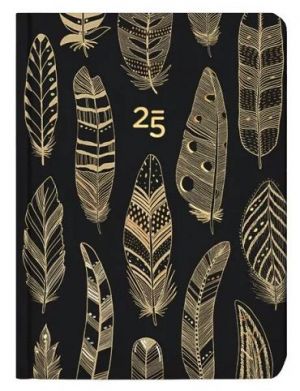 ALBI Diář B6 týdenní 2025 - Černozlaté peří