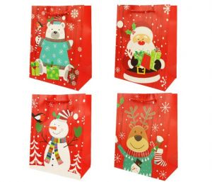 Taška vánoční 18 x 23 x 10cm - Zvířátka mix