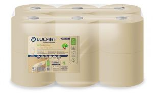 Toaletní papír "EcoNatural" L-One mini 180", havanna hnědá, 2-vrstvý, 180 m, LUCART 812506