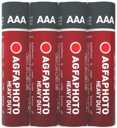 Baterie "Heavy Duty", AAA, zinkouhlíková, 4 ks, AGFAPHOTO APFAAAS4