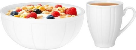 Sada hrnek s miskou "Oslo", bílá, 38 cl/14 cm, ROTBERG 1211OSL014