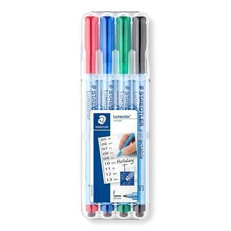 Popisovač "Lumocolor 305 F", 4 barvy, sada, nepermanentní, OHP, STAEDTLER