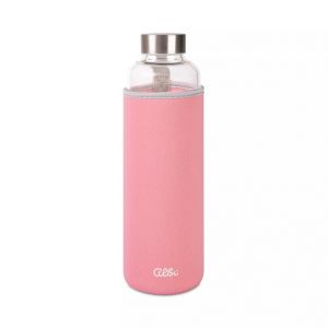 ALBI Skleněná láhev s růžovým obalem