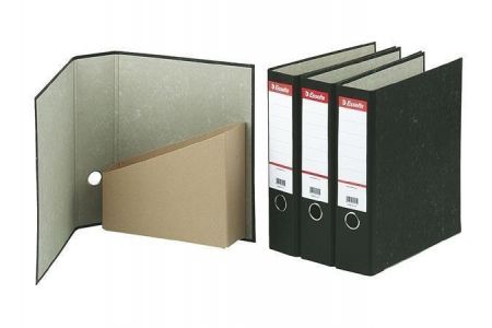 Pořadač s archivní kapsou, mramor, černá, 75 mm, 44, karton, ESSELTE