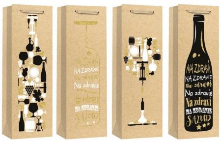 Taška na lahev se zlatou ražbou 12 x 36 x 9 cm