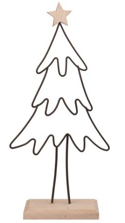 Kovový stromek černý na postavení 14 x 31 cm 