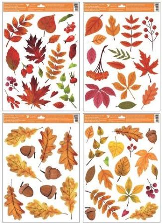 Okenní fólie barevné podzimní listí 30 x 42 cm