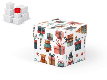 Krabice dárková vánoční C-V008-A 8x8x8cm
