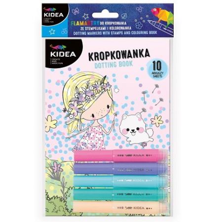 Kreativní sada - tečkovací fixy s razítkem DOPRAVNÍ PROSTŘEDKY