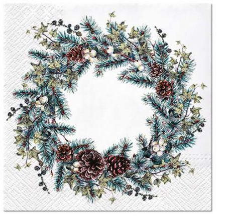 Ubrousky PAW Dekor L (20ks) Christmas Ring