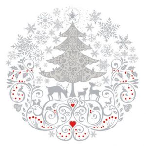 Ubrousky DAISY L (20ks) Christmas Cirkle Composition