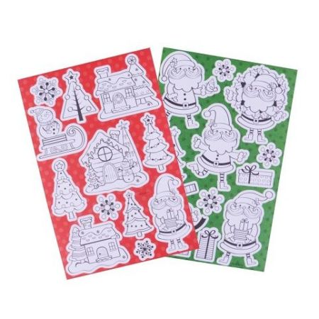 AX samolepka k vybarvení vánoční 40ks