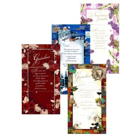 MEZUZA Přání " E " svatební s kapsou