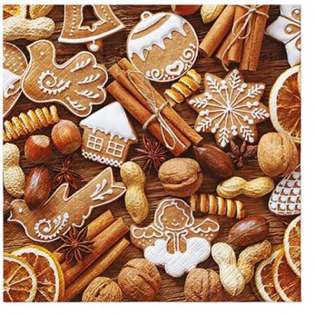 Ubrousky PAW Dekor L (20ks) Rustic Gingerbread