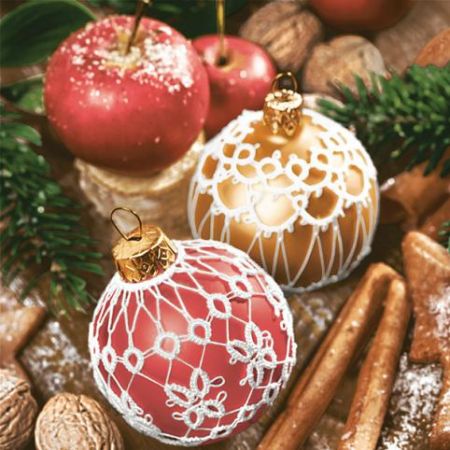 Ubrousky MAKI L (20ks) Lace Red and Gold Baubles