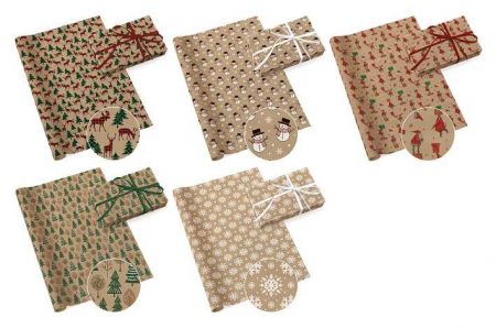 PAW papír 0,7x2m KRAFT 3 Vánoce /50/