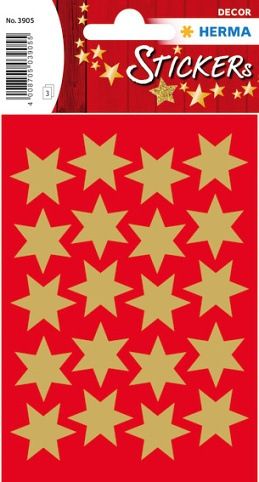 Samolepka HERMA DECOR zlaté hvězdičky 3 archy