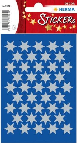 Samolepka HERMA DECOR stříbrné hvězdičky 3 archy