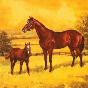 Ubrousky MAKI L (20ks) Mare with a Colt Painting
