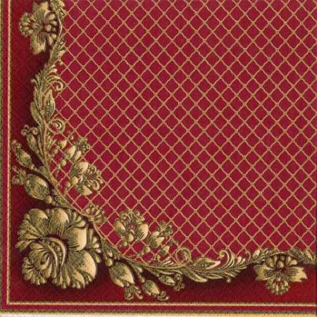 Ubrousky MAKI L (20ks) Gold Frame and Net on Crimson