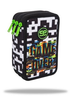 Penál 3 zipy Jumper Game Over - vybavený