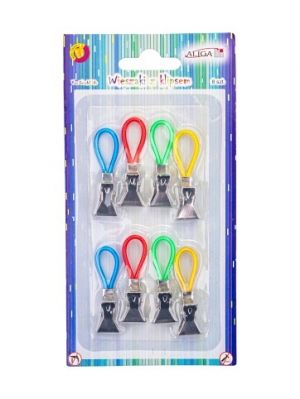 Háčky s klipem barevné 8 ks na blistru