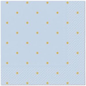 Ubrousky PAW Dekor L (20ks) Golden Dots light blue