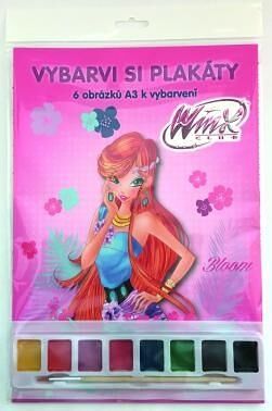Omalovánky A3 s barvami a štětcem Winx Club