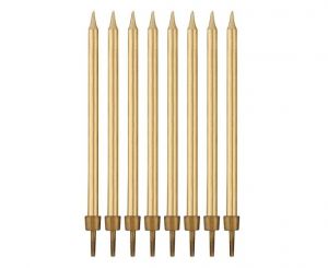 Svíčka dortová 8ks 10cm zlatá