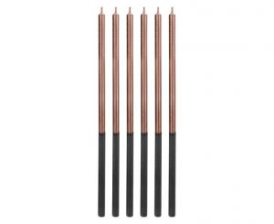 Svíčky dortové starorůžové metallické 15cm 6ks