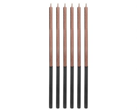 Svíčky dortové starorůžové metallické 15cm 6ks