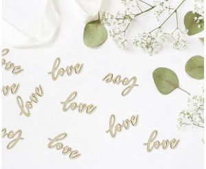 Konfety dřevené Love 6x3 18ks přírodní