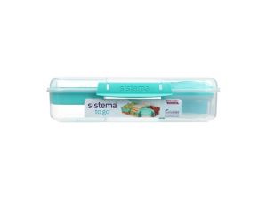 Sistema® TO GO™ Tříkomorová krabička na oběd s nádobou na jogurt a miskou 1,48 l, mátová