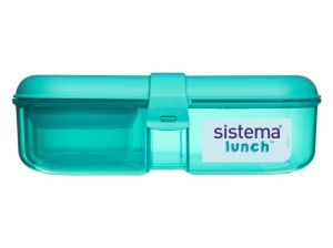 Sistema® Lunch™ Tříkomorová krabička na oběd s nádobou na jogurt 1,1 l, mátová