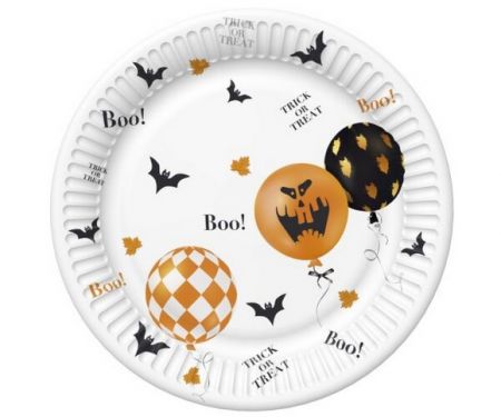 Papírový talíř velký - Scary Halloween Balloons