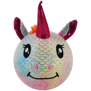 Nafukovací plyšový kamarád - Jednorožec duhový 15cm