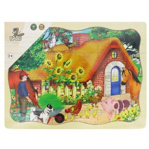 BABU - Dřevěné puzzle chaloupka - 24 dílků