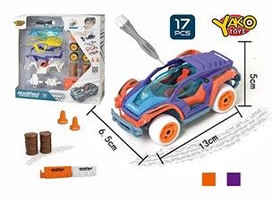 1:32 Stavebnice Auto 17ks - fialové