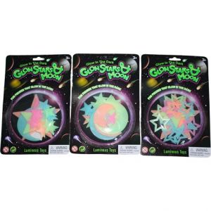 Svítící plastová dekorace - MĚSÍC A HVĚZDY COLOR - 3 druhy