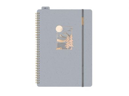 Blok se spirálou/gumkou A4 linka 80l/80g šedý