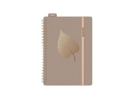 Blok se spirálou/gumkou A5 linka 80l/80g hnědý