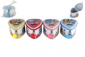 Pokladnička plechová srdce se zámkem 8x7cm