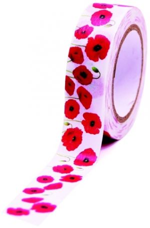 Dekorační páska GG FT 933432 Field poppy 10m x 15mm
