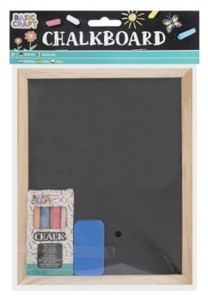 Tabule na křídy 20x16 cm + 4 křídy + mazací houbička