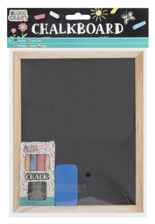 Tabule na křídy 20x16 cm + 4 křídy + mazací houbička