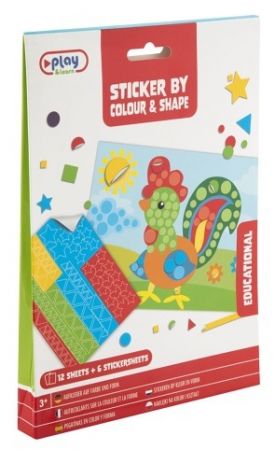 Kreativní set mozaika nalepování podle čísel a tvarů 12 listů/obrázků